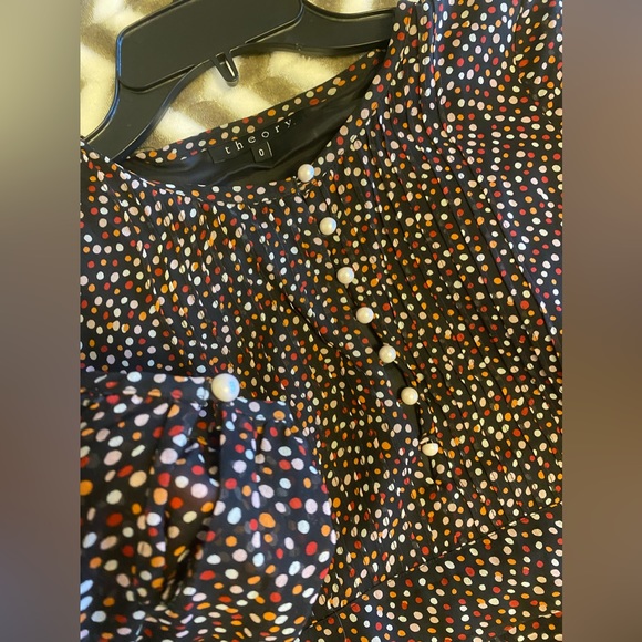 THEORY polka dot midi dress in silk chiffon with lining. Mint condition … - Picture 5 of 10